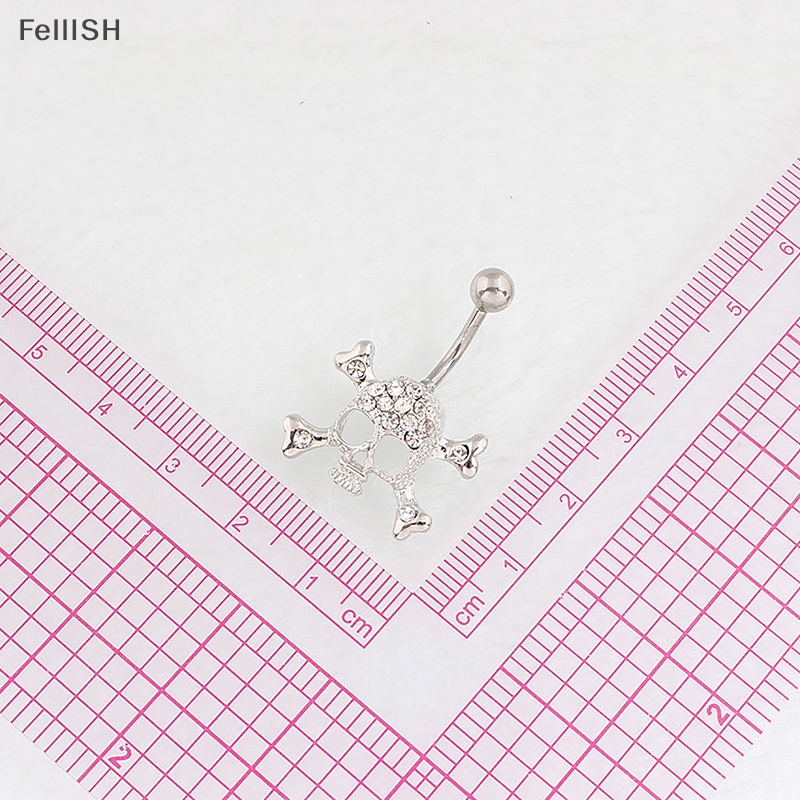 Khuyên Rốn Hình Đầu Lâu Bằng Thép Không Gỉ Đính Đá Thời Trang Cho Nữ 439br