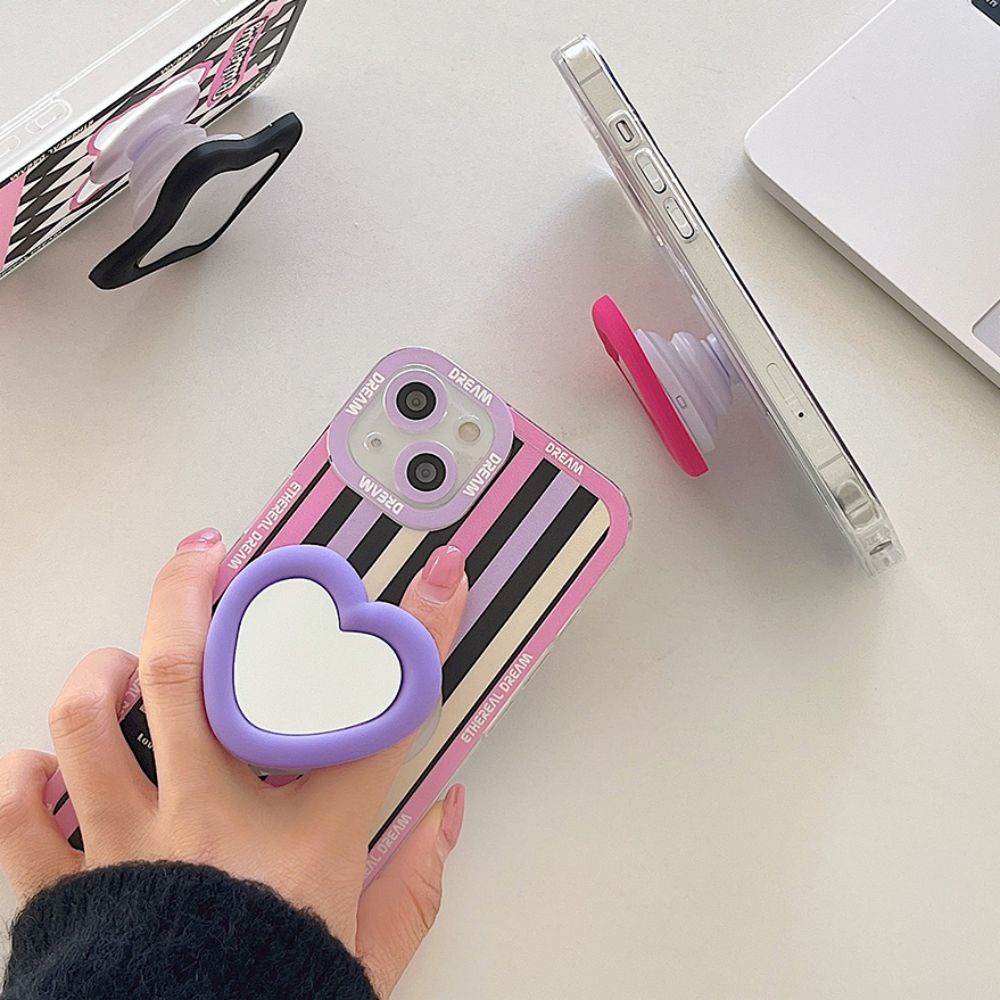 Ốp Điện Thoại TPU Mềm Chống Sốc Có Giá Đỡ Gương Cho IPhone 14 13 12 11 Pro Max X XR 8 7 Plus SE