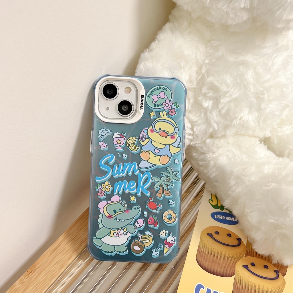 Ốp Điện Thoại Tpu Silicon Mềm Trong Suốt In Hoạt Hình Kèm Dây Đeo Chéo Cho iPhone 14 13 12 11 Pro Max