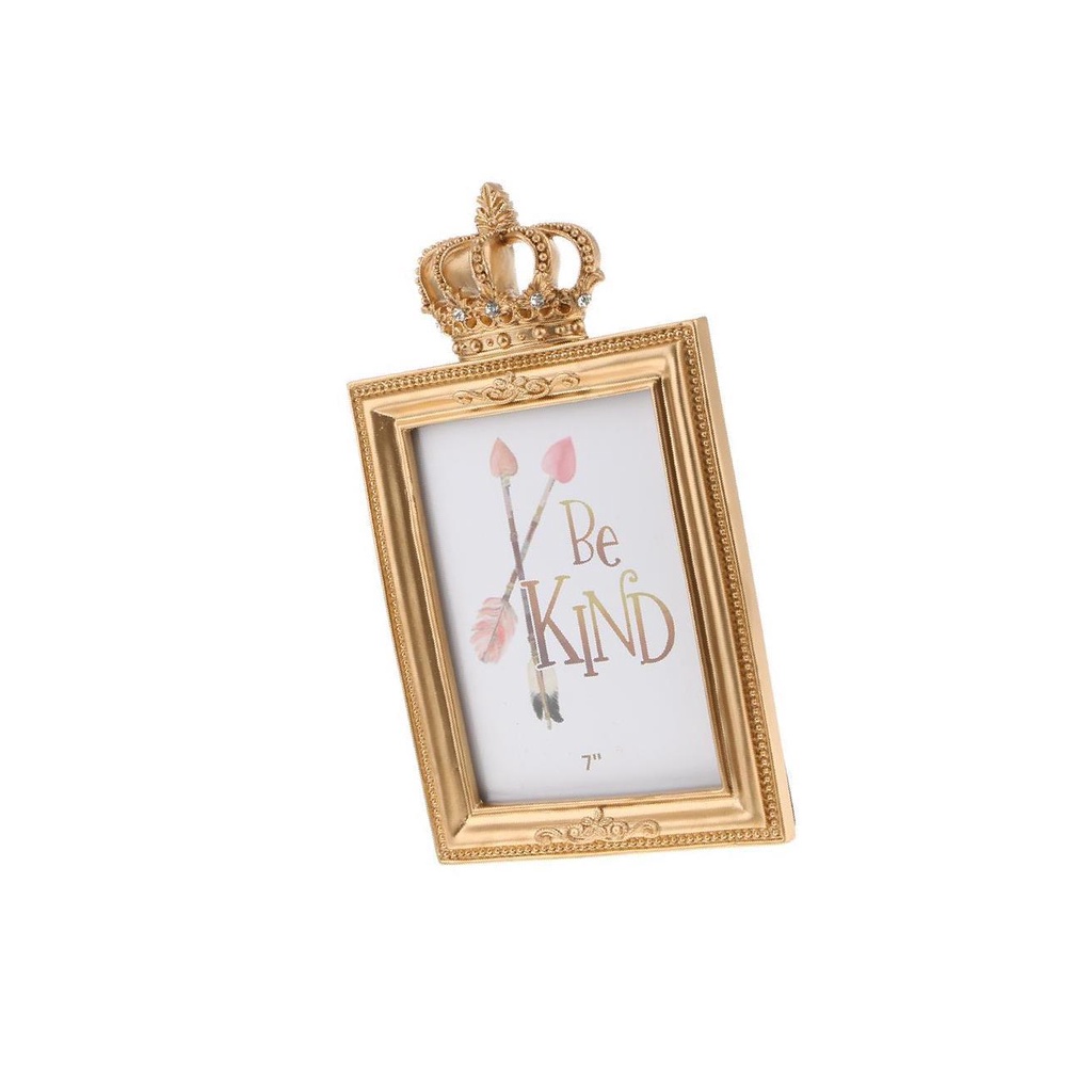 Khung Ảnh 7 Inch Hình Vương Miện Vàng Sang Trọng Phong Cách Baroque