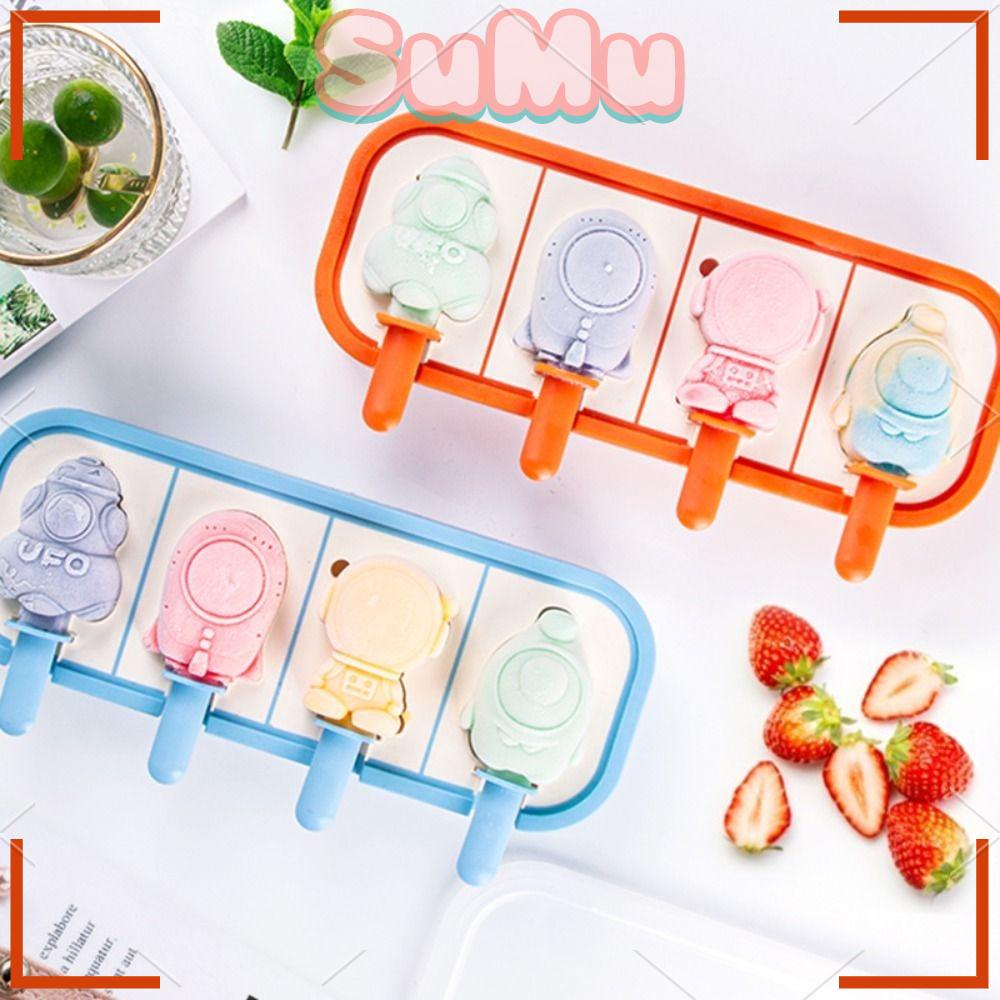 SUMU 2 Khuôn Làm Kem Que Bằng Silicone Tái Sử Dụng Được Cho Trẻ Em