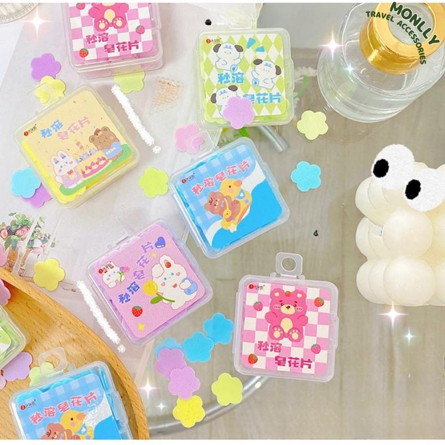 Xà Phòng Giấy Rửa Tay Hình Cánh Hoa, Thuận Tiện Cho Đi Du Lịch, Đi Ra Ngoài-Monlly Shop