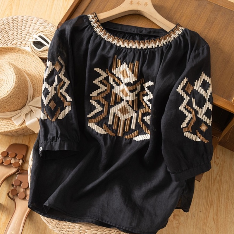 Áo Sơ Mi Cotton Lanh Dáng Rộng Thời Trang Mùa Hè Phong Cách Hàn Quốc Dành Cho Nữ