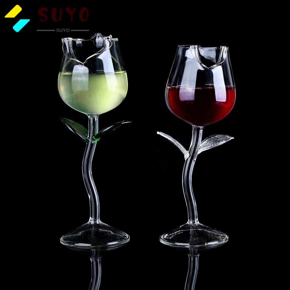 SUYO Ly Thủy Tinh Uống Rượu Hình Hoa Hồng Dùng Trang Trí Nhà Cửa / Tiệc Cưới