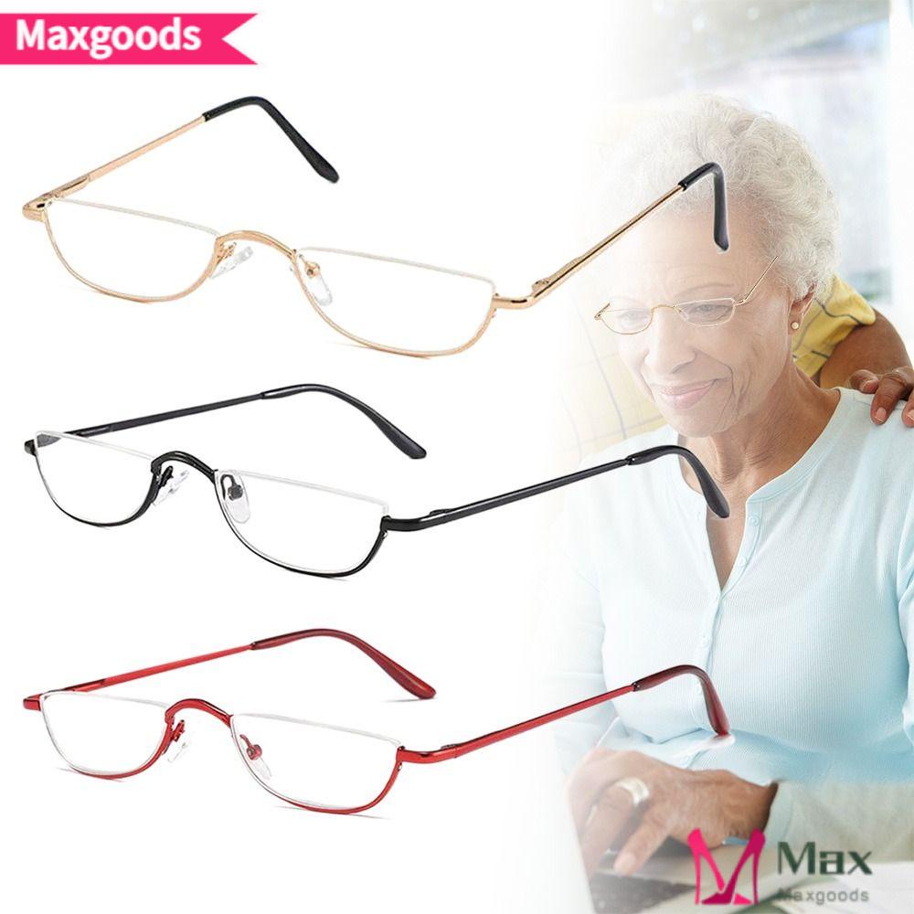 MAXG Kính Đọc Sách Nửa Gọng Kim Loại Cho Nam Và Nữ