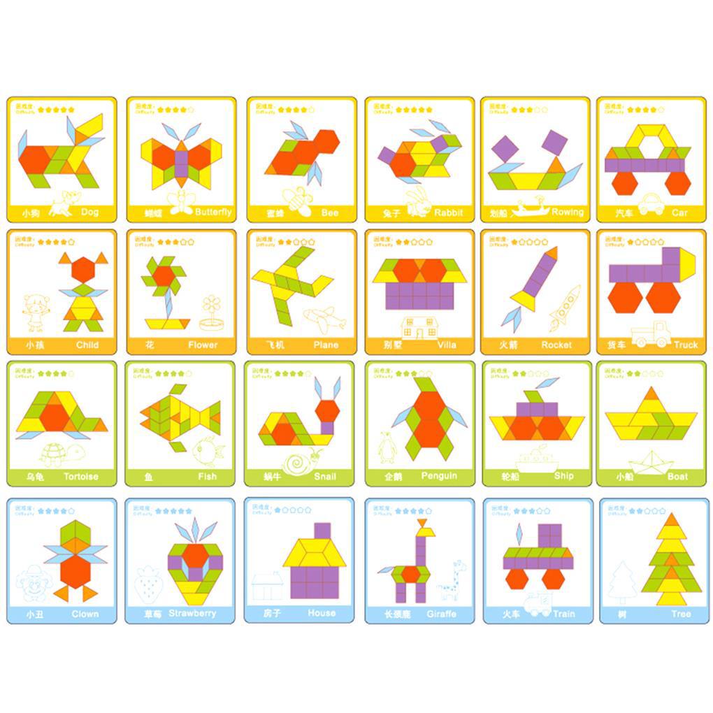 Bộ Đồ Chơi Xếp Hình Bằng Gỗ Họa Tiết Sáng Tạo Dành Cho Bé Mẫu Giáo