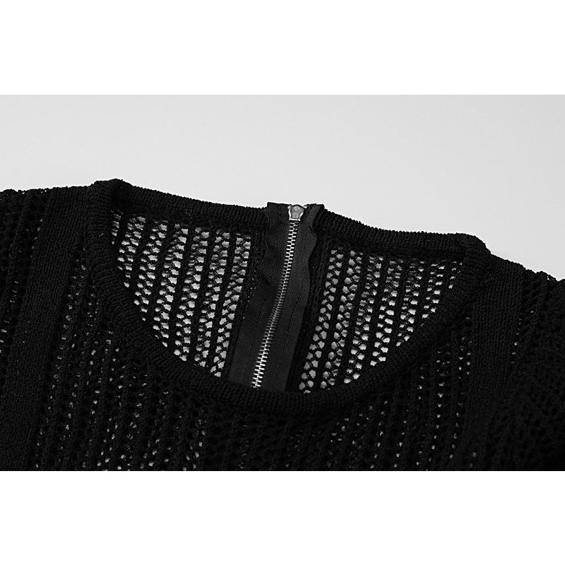 Bộ Áo Liền Quần Dệt Kim Nâng Ngực Phối Khóa Kéo Quyến Rũ Cho Nữ