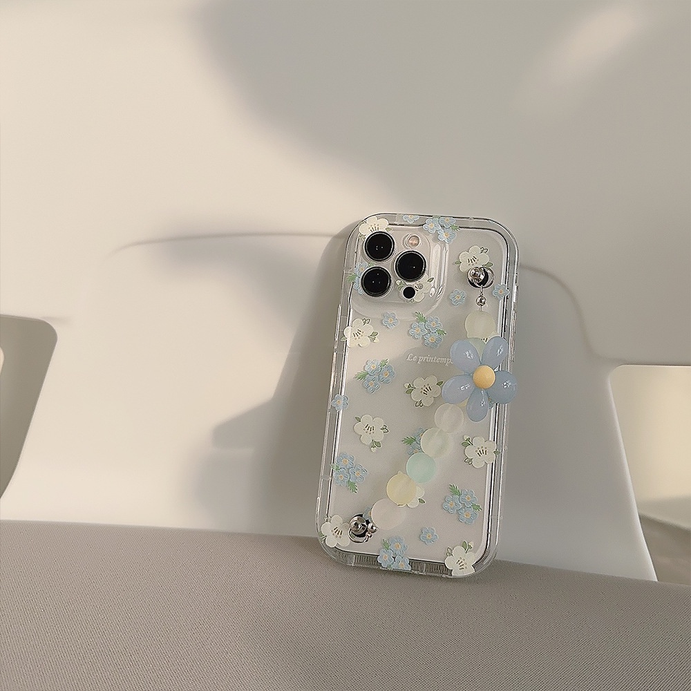 Ốp Lưng tpu silicone HọA TiếT Hoa Có Dây Cho iphone 11 12 13 14 pro max plus