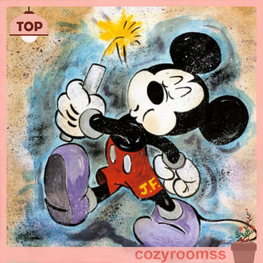 Bộ Tranh Đính Đá 5D Họa Tiết Hoạt Hình Mickey Độc Đáo DIY Dùng Trang Trí Nhà Cửa