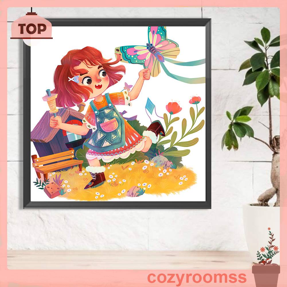 Tranh Đính Đá Kim Cương Toàn Bộ 5D DIY Hình Vẽ Cô Gái Trang Trí Nhà Cửa