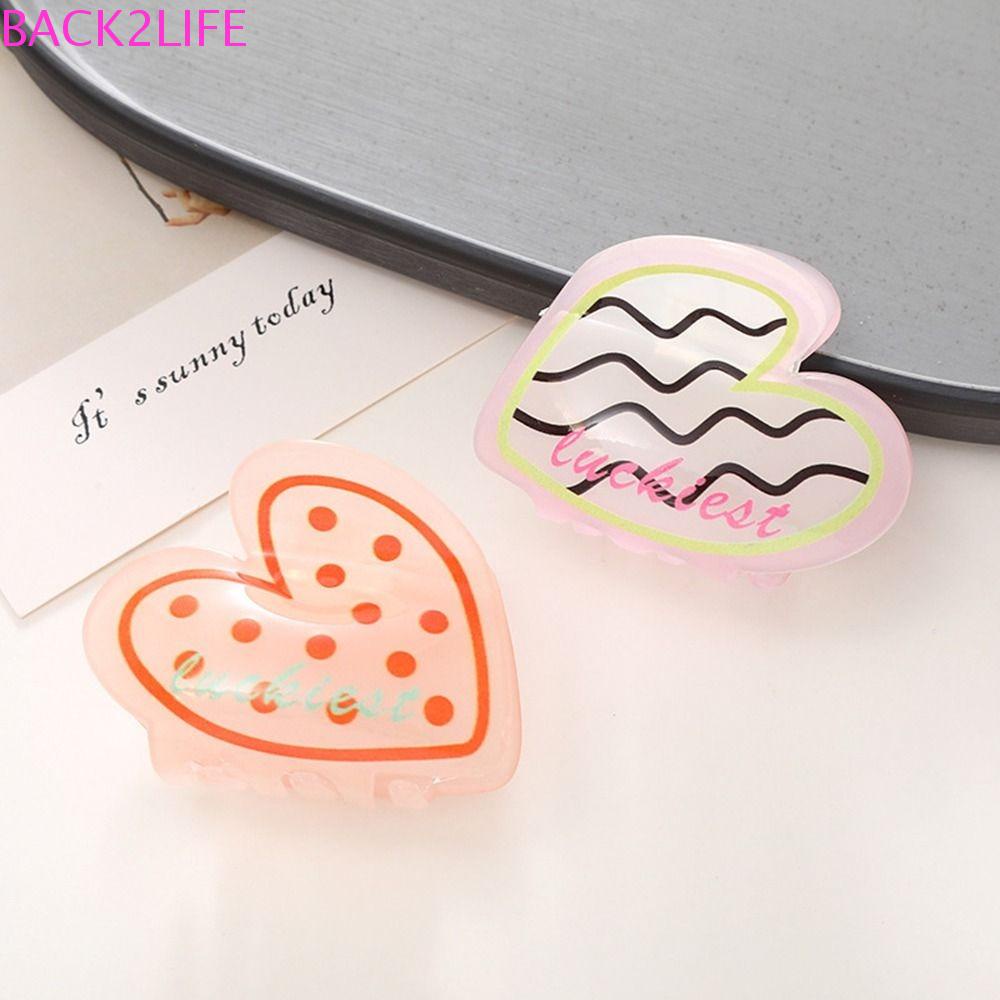 Kẹp Tóc Càng Cua Hình Trái Tim Axit Acetic Phong Cách Hàn Quốc Cho Nữ Back2Lilife