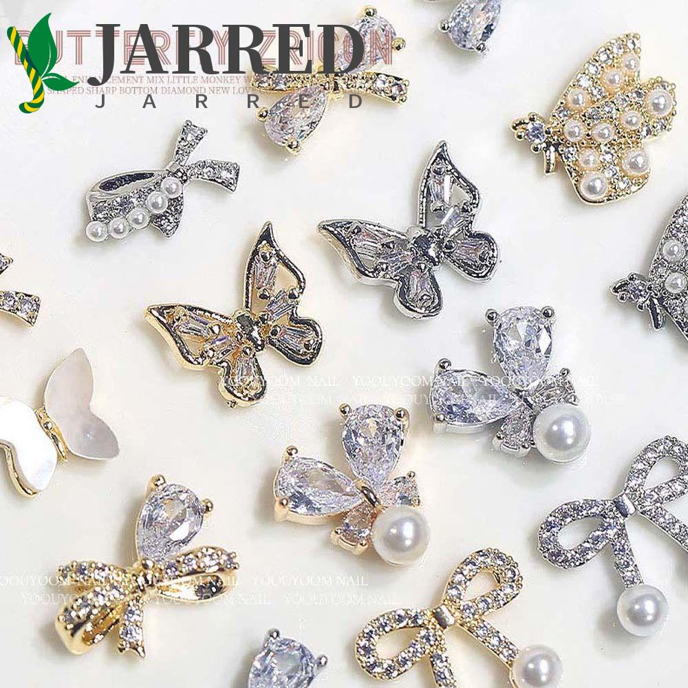 JARRED Phụ Kiện Trang Trí Móng Tay Hình Nơ Bướm 3D Sang Trọng