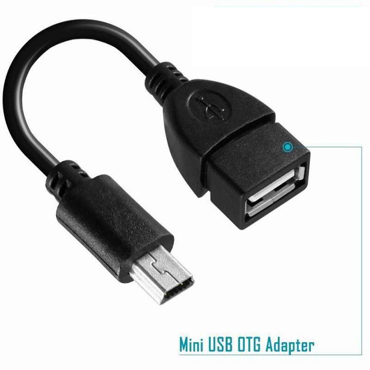 Cáp OTG đầu vuông Mini USB to USB. Cáp cắm USB ô tô