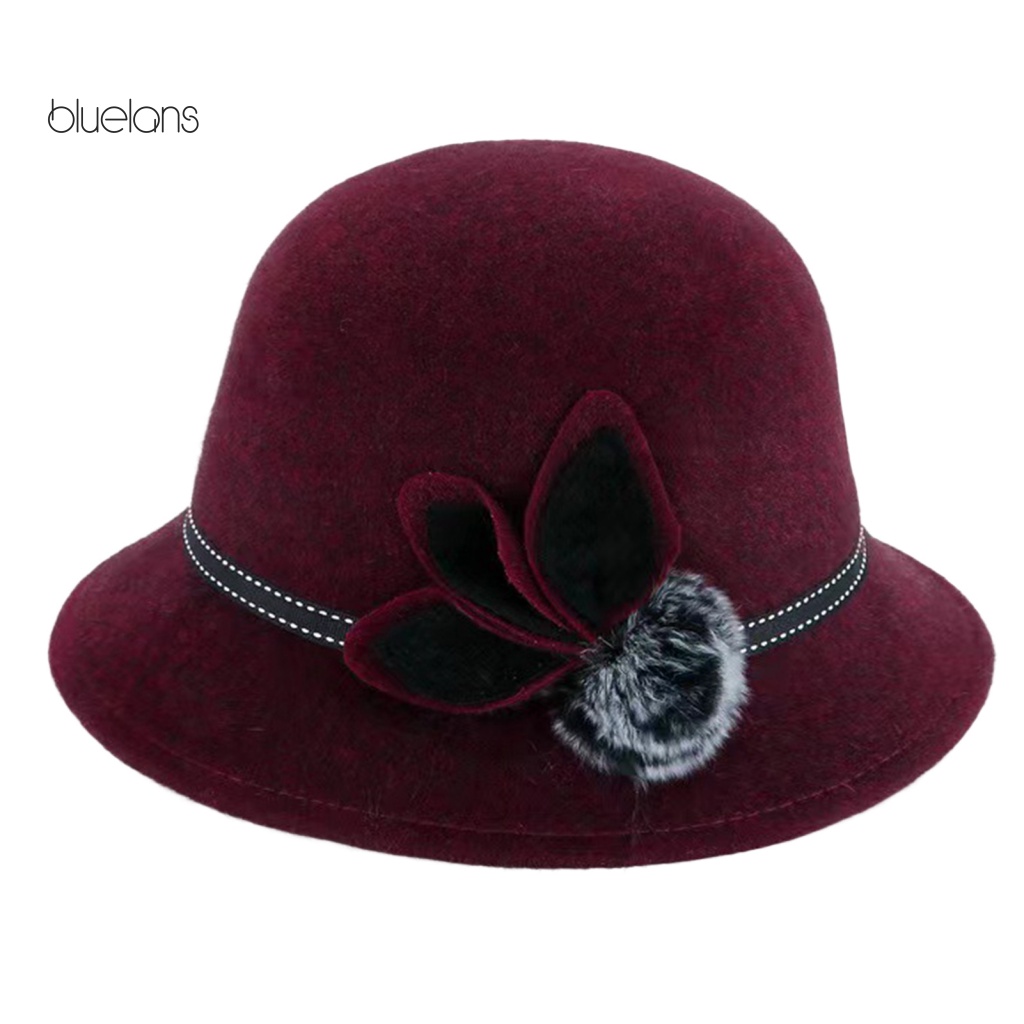 Mũ Rộng Vành Màu Trơn Giữ Ấm Mùa Thu Đông Thanh Lịch Cho Nữ