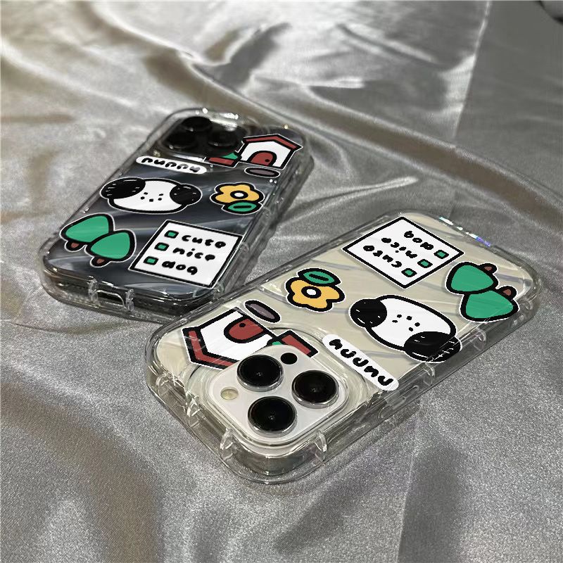 Ốp Điện Thoại Mềm Trong Suốt Họa Tiết Cún Và Cây Dễ Thương Cho iPhone14promax 1312 / 11 7 / 8plus xr / sins G90F