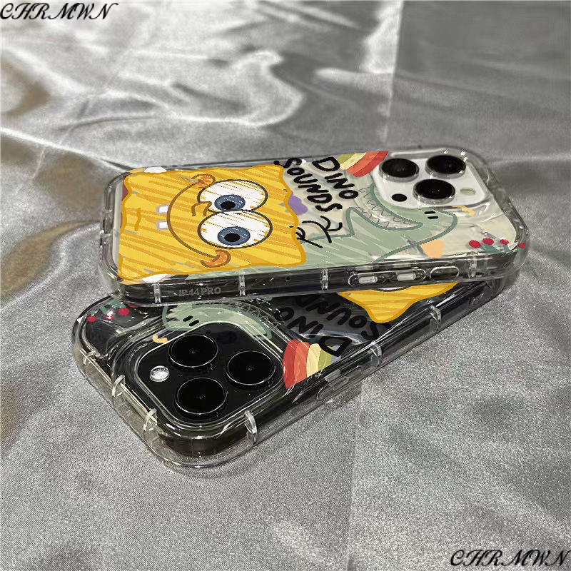 Ốp Điện Thoại Dẻo Trong Suốt Họa Tiết Hoạt Hình Sponge Dễ Thương Cho iPhone14promax7plus xr / 8 / 1312 11
