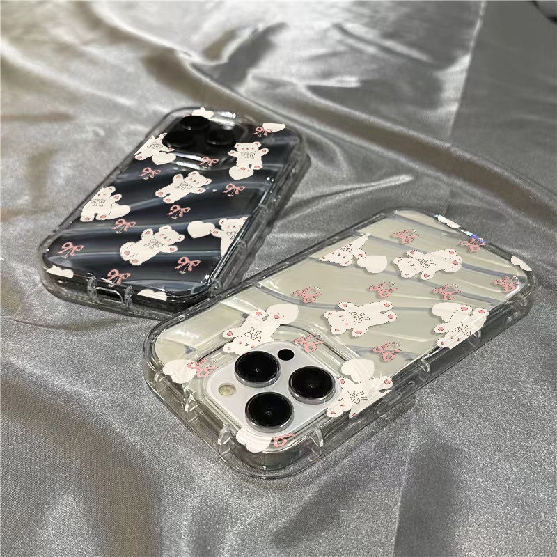 Ốp Điện Thoại Dẻo Trong Suốt Họa Tiết Gấu &amp; Bướm Nhỏ Dễ Thương Cho iPhone14promax 1312 / 11 7 / 8plus xr / sins JNQ2