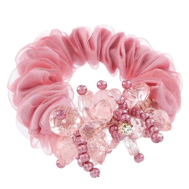 Ygt Dây Buộc Tóc Đuôi Ngựa Bằng Da Đính Pha Lê Phong Cách Hàn Quốc Dành Cho Nữ