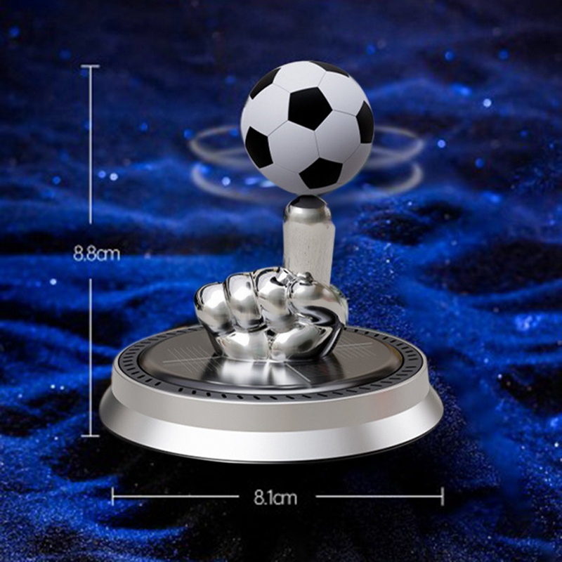 Nước Hoa Xoay Tự Động Trang Trí Nội Thất Xe Hơi Hình Quả Bóng Đá Sạc Năng Lượng Mặt Trời