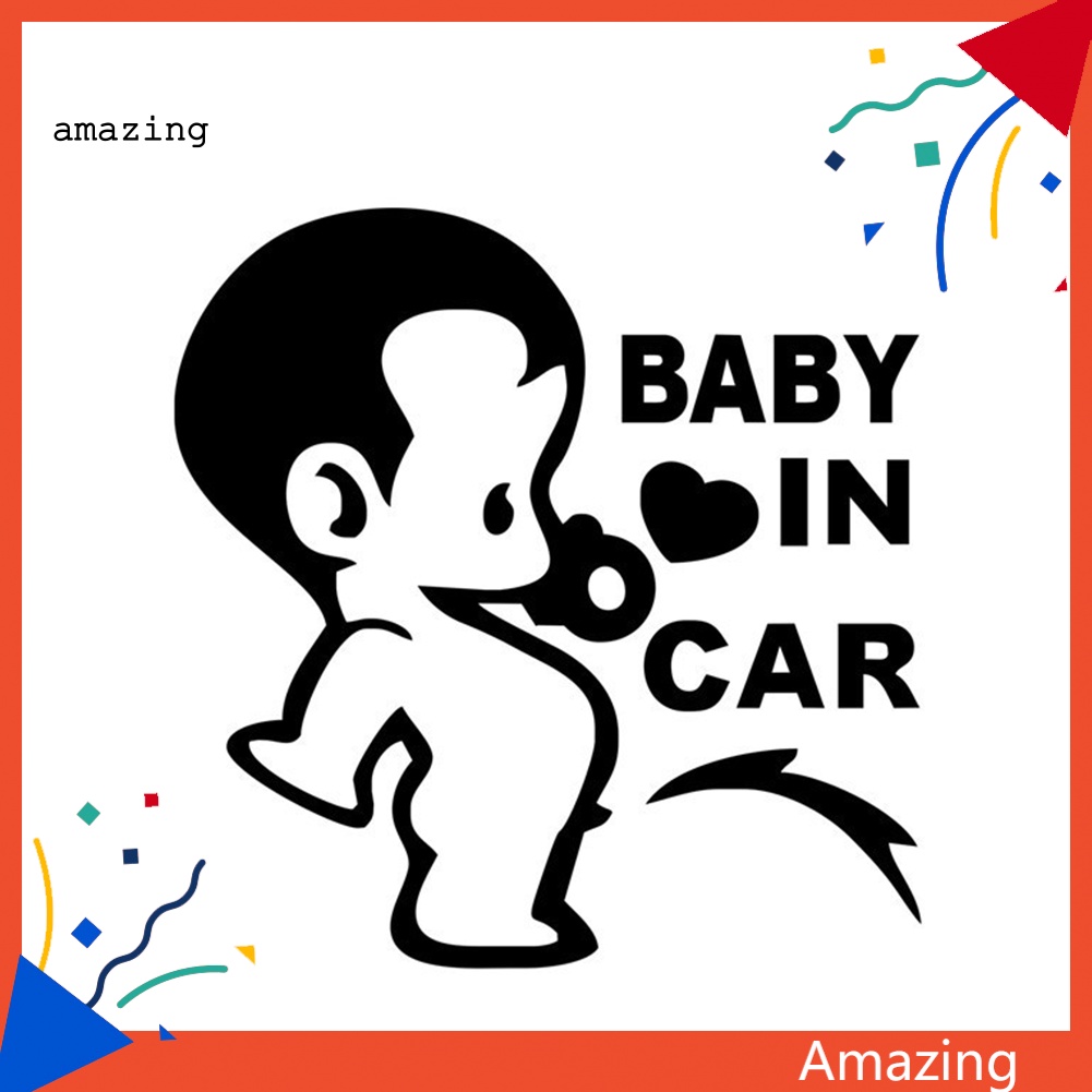Miếng Dán Phản Quang Họa Tiết Chữ Baby In Car Trang Trí Xe Hơi Xe Tải