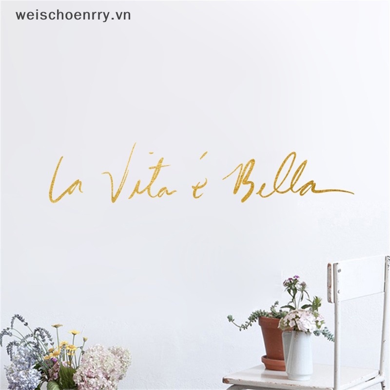 Miếng Dán Tường Vinyl In Chữ Ý Độc Đáo Trang Trí Nhà Cửa / Văn Phòng