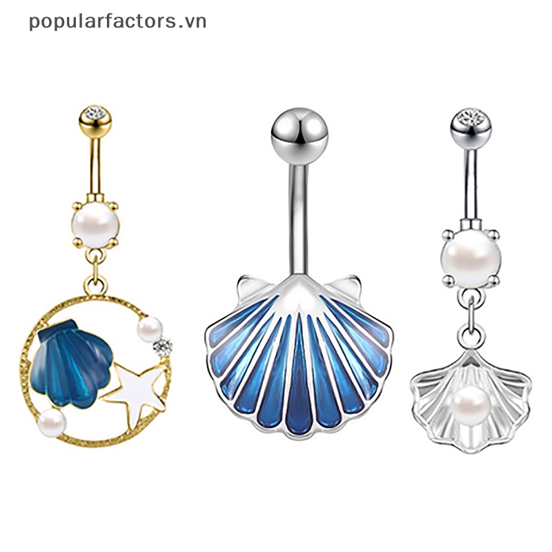 Set 1 Khuyên Rốn Bằng Thép Không Gỉ Đính Ngọc Trai Thời Trang Cho Nữ