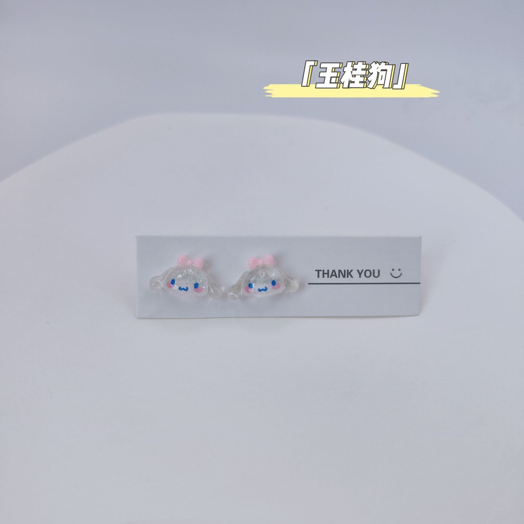 SANRIO Bông Tai Mạ Bạc 925 Hình Kuromi Cinnamoroll Melody Pochacco Dễ Thương Cho Học Sinh H0283