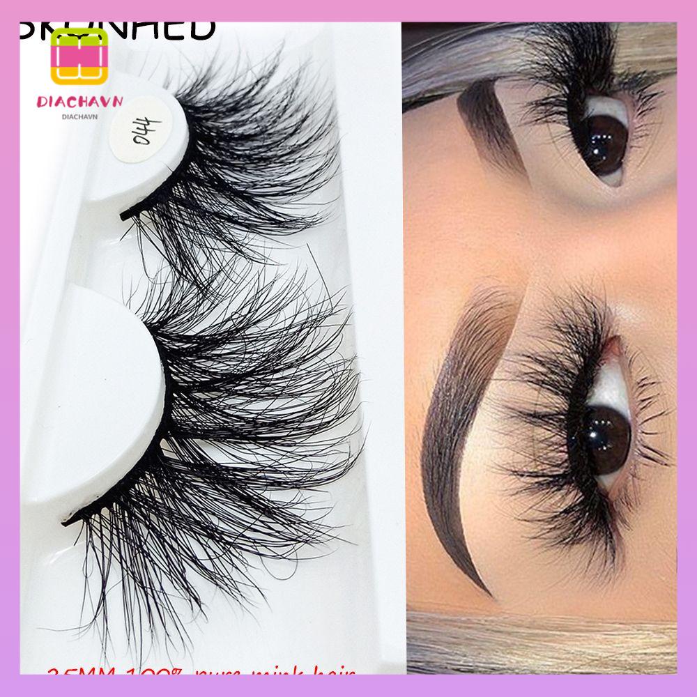 DIACHAVN 1 Cặp Lông Mi Giả 25MM 100% Lông Chồn 3D Thời Trang Dành Cho Nữ