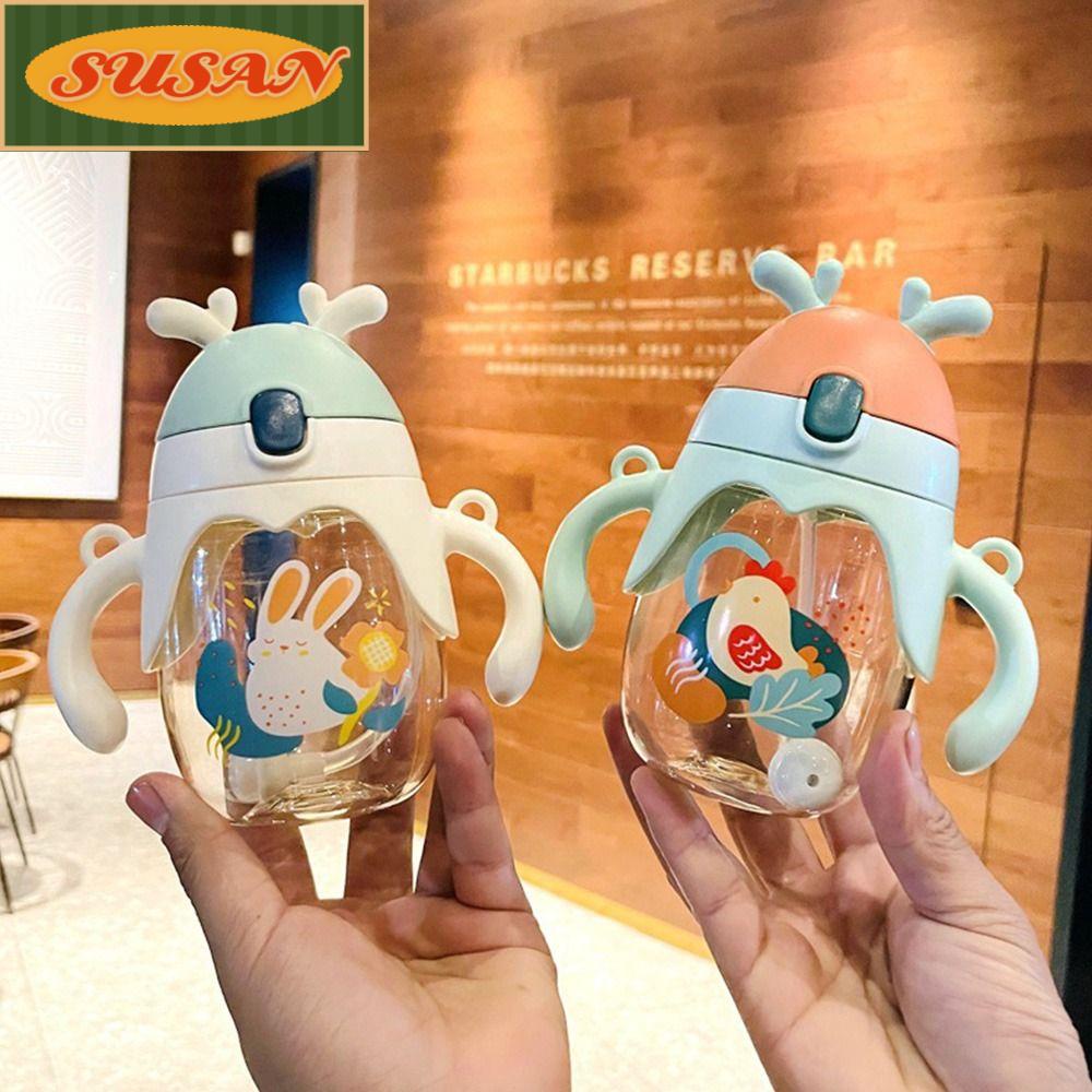 SUSANS Bình Uống Nước Kèm Ống Hút Chống Sặc Cho Bé
