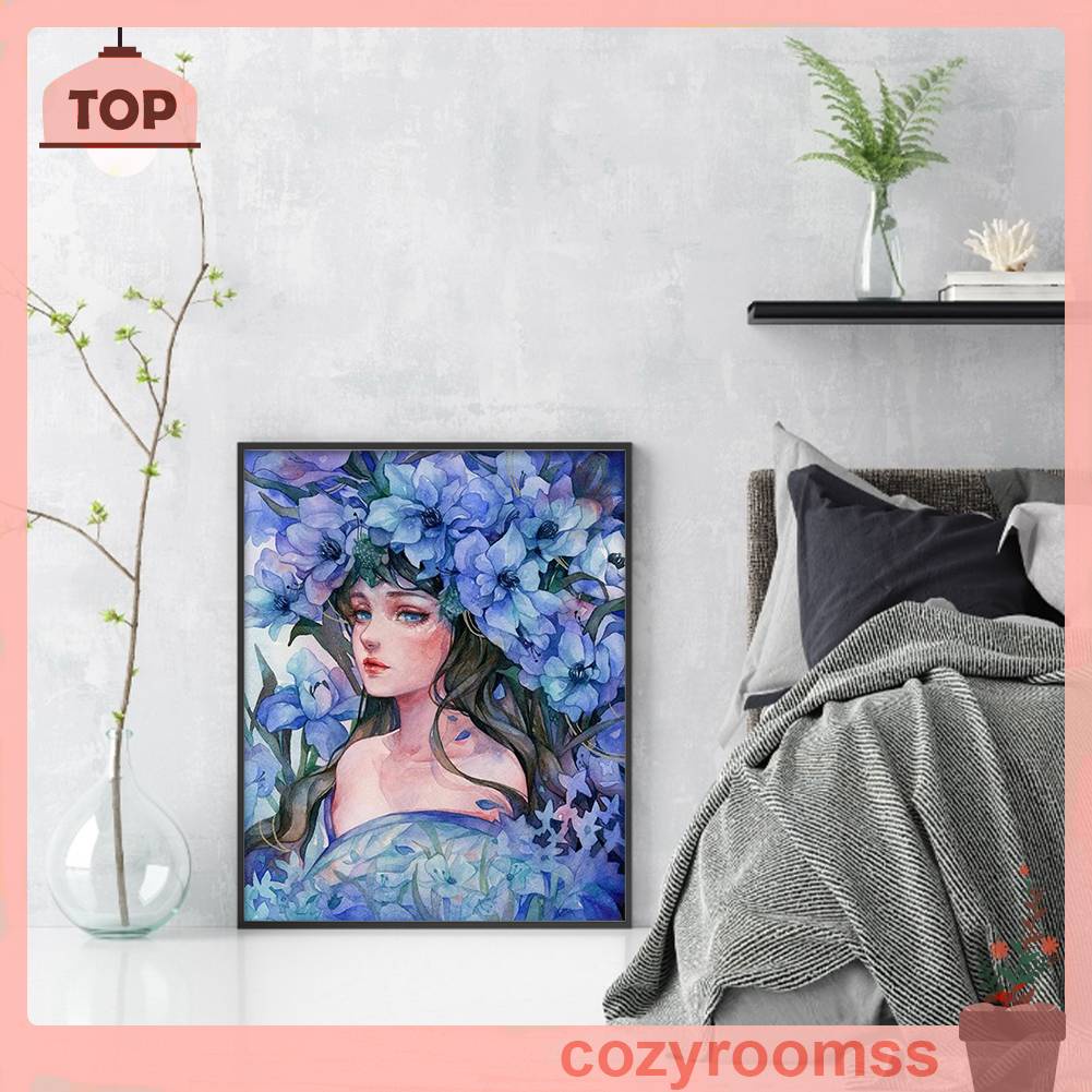 Bộ Dụng Cụ Thêu Tranh Chữ Thập Bằng cotton Thân Thiện Với Môi Trường 11CT In Hình Nàng Tiên Hoa