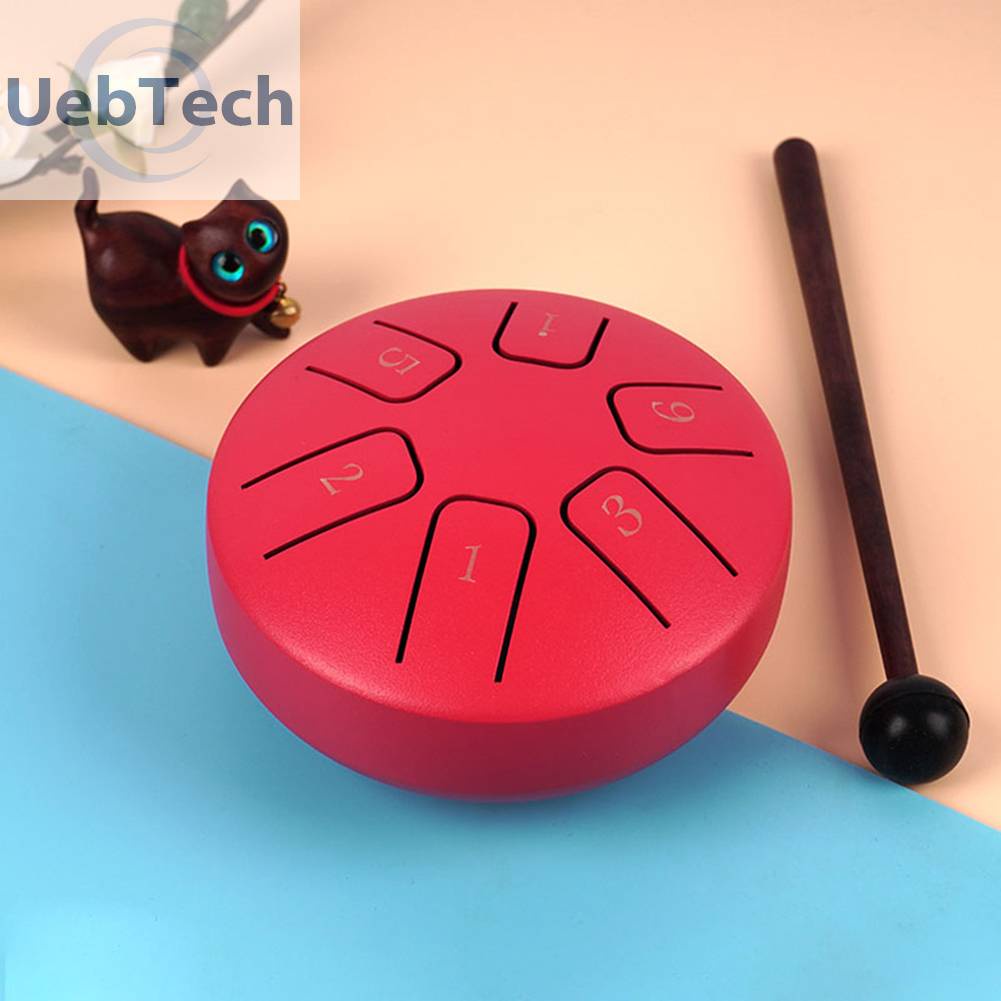 Bộ Trống Mini 6 Lưỡi Thép 3.8 Inch Kèm Dùi Đánh