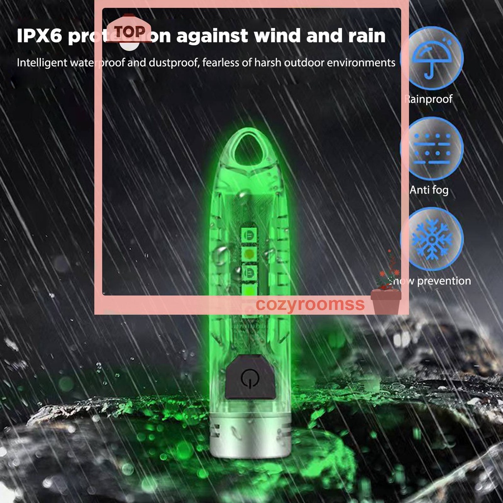 Móc Khóa Đèn Pin Mini USB Loại C Phát Hiện Tia UV