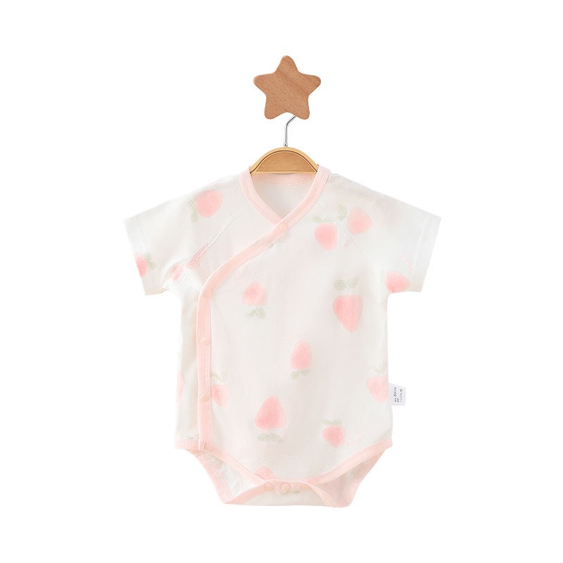 Bộ Áo Liền Quần Vải Cotton Mỏng Thời Trang Mùa Hè Cho Bé Sơ Sinh