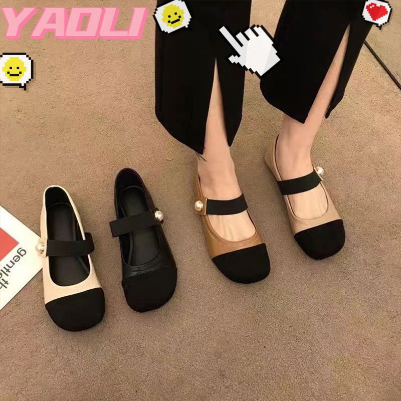 YAOLI Giày Búp Bê Đế Mềm Thiết Kế Xinh Xắn Thời Trang Cho Nữ