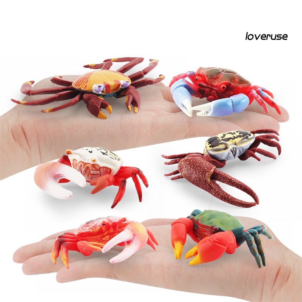 Mô Hình Đồ Chơi Chú Cua Biển Bằng PVC Trơn Trang Trí Bàn Làm Việc