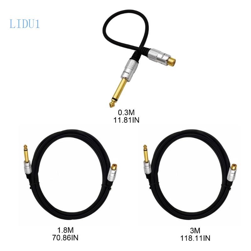 Cáp ChuyểN ĐổI LIDU1 6 35mm 1 4 TS Mono- ĐầU CắM Sang Lỗ CắM RCA Cho Phono-