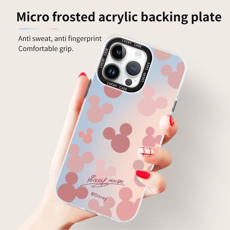 Ốp Điện Thoại IMD Màu Hồng Laser Hình Mickey Cho Iphonexr12678Plus 1314 promax 11LZ
