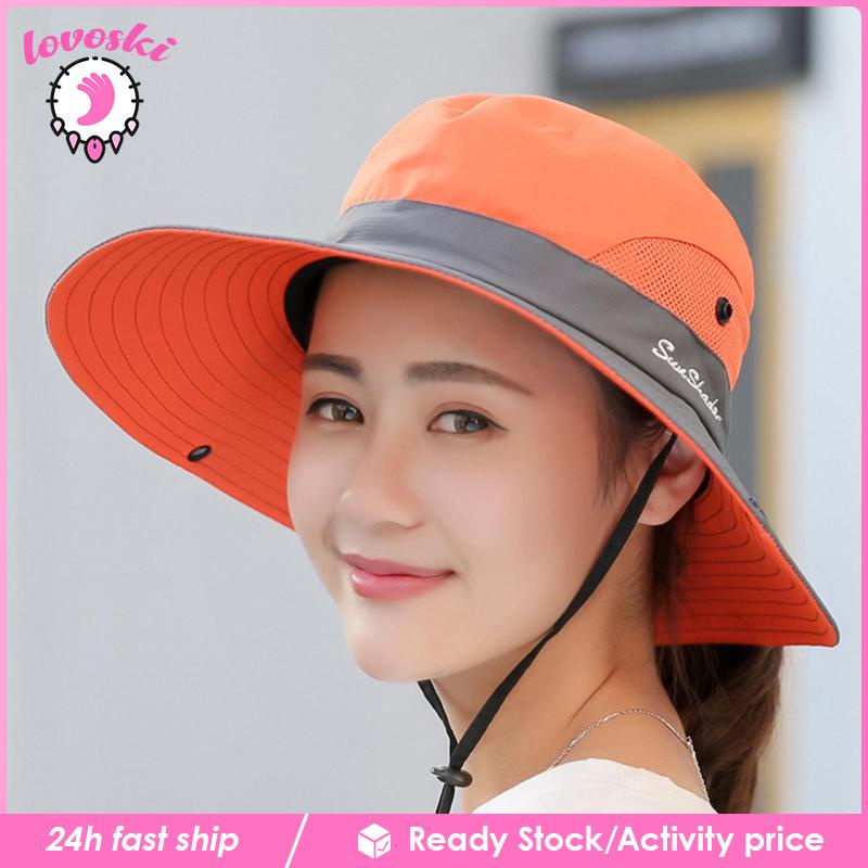 Mũ Rộng Vành Phối Lưới Thời Trang Cho Nữ