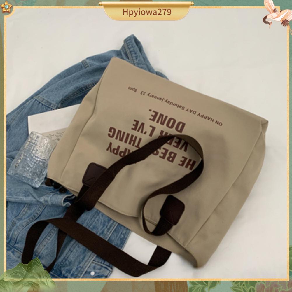 Ilikebag Đơn Giản Túi Vải Nữ Công Suất Lớn Xách In Chữ Có Dây Kéo