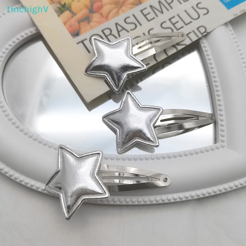 1 Cặp Kẹp Tóc Hình Ngôi Sao Năm Cánh Bằng Da Phong Cách Harajuku Ngọt Ngào Cho Nữ