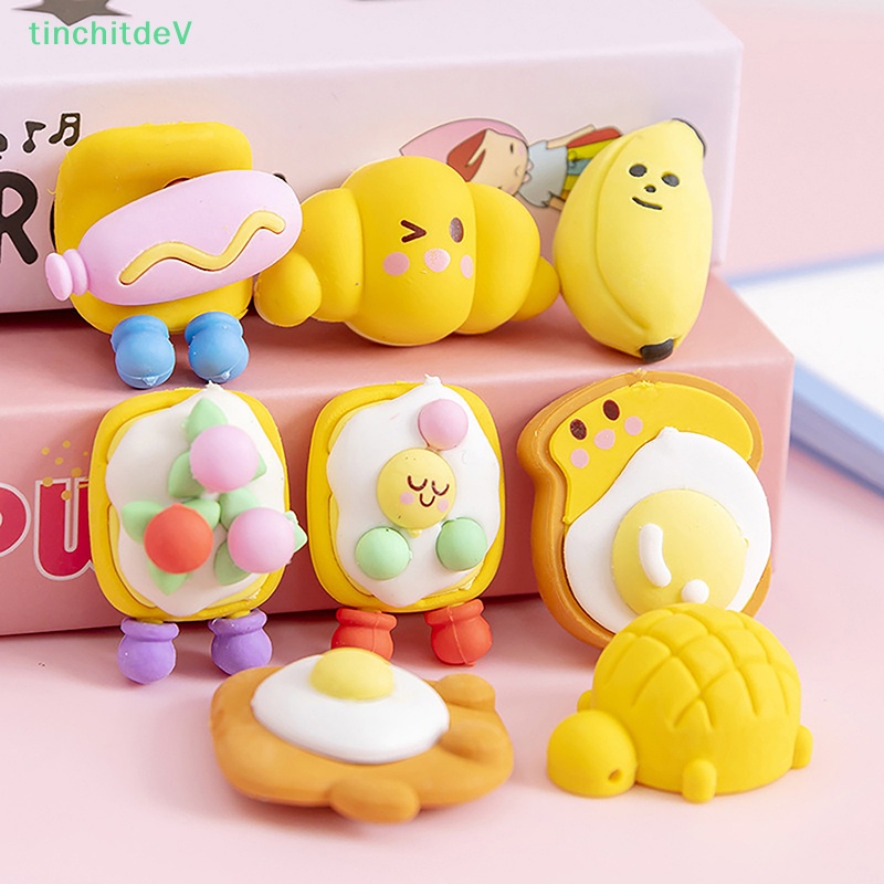 1 Bộ Gôm Tẩy Thức Ăn Tráng Miệng Bằng Cao Su Dễ Thương Ngẫu Nhiên