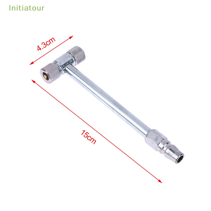 Vòi Bơm Hơi Hai Đầu Hình Chữ T Bằng Kim Loại 15CM Chuyên Dụng Cho Lốp Xe Hơi / Xe Máy