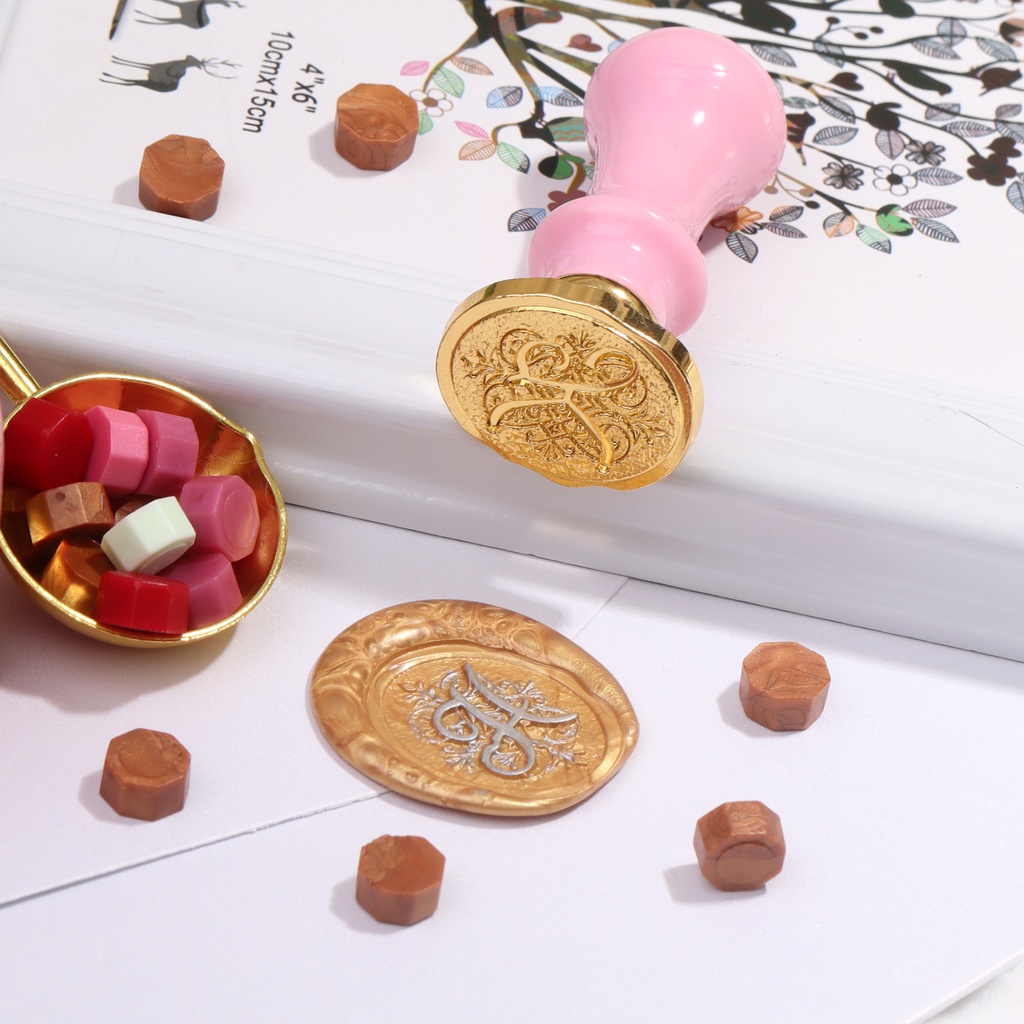 26 chữ cái AZ Vintage Wax Seal Thư Vintage Craft Seal Phong bì Wedding Card Clip