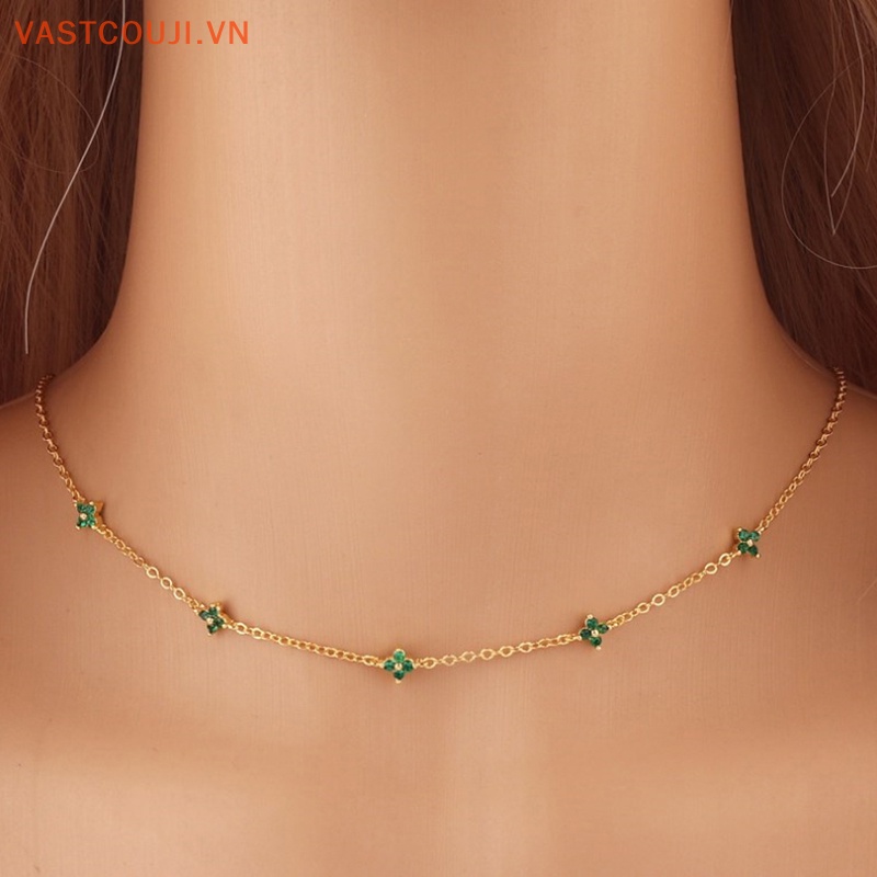 Vòng cổ Mặt Hoa Nhỏ Màu Vàng Kim Dễ Thương Thời Trang Cho Nữ