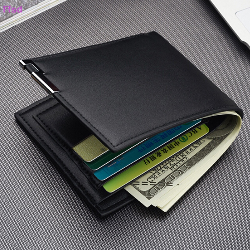{Ffsd} Ví Da Gập Đôi Đựng Thẻ ID / Danh Thiếp Dáng Ôm Cho Nam * Bán Chạy