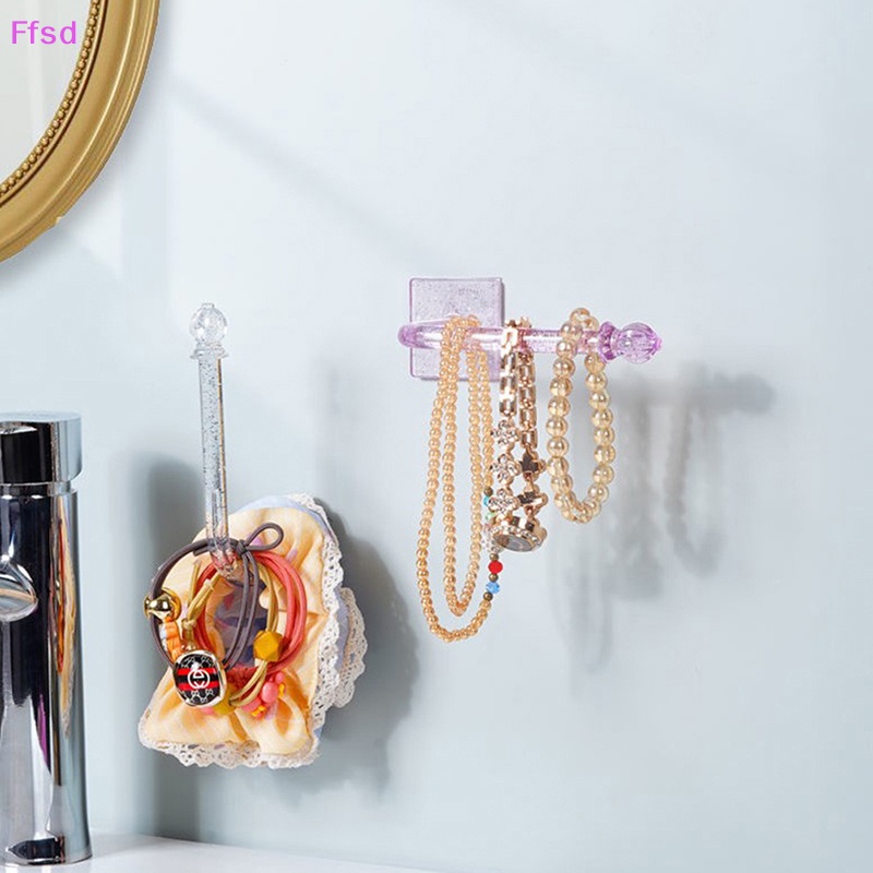 {Ffsd} Giá Đỡ Dây Buộc Tóc / Trang Sức Gắn Tường Đa Năng Pha Lê Bán Chạy