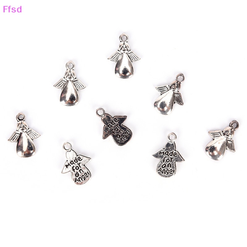 {Ffsd} Set 50 Mặt Dây Chuyền Bạc Hình Thiên Thần Tây Tạng DIY Làm Trang Sức Bán Chạy