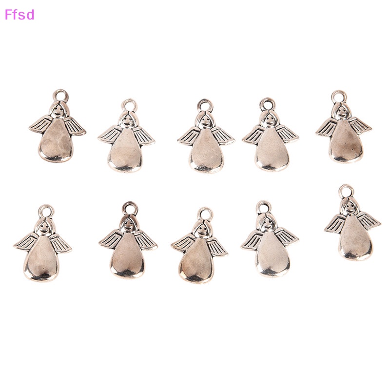 {Ffsd} Set 50 Mặt Dây Chuyền Bạc Hình Thiên Thần Tây Tạng DIY Làm Trang Sức Bán Chạy