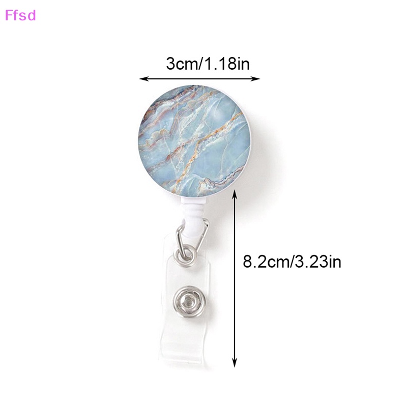{Ffsd} Giá Đỡ Cuộn Dây ID Móc Chìa Khóa Có Thể Thu Gọn Họa Tiết Cẩm Thạch Cho Y Tá Bác Sĩ Bán