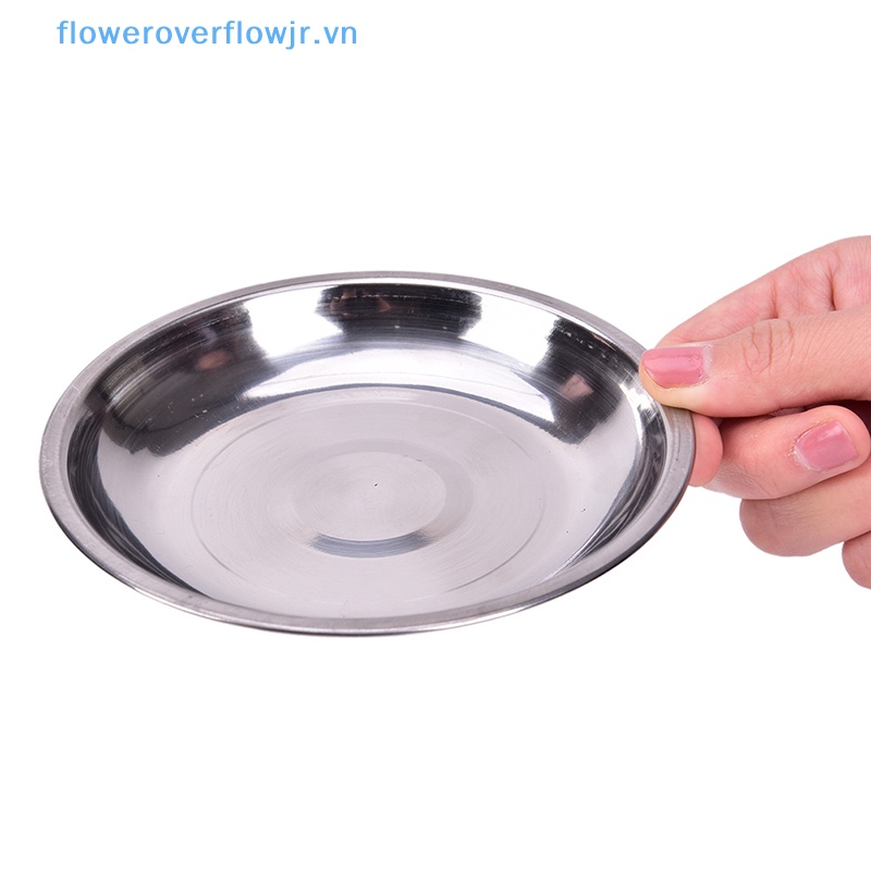 Đĩa Tròn Đựng Thức Ăn Đường Kính 14-26cm Bằng Thép Không Gỉ